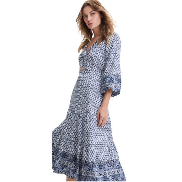 VERONICA BEARD Dinia Geometric Dress Boho cotton size 6 small New! - Picture 3 of 10